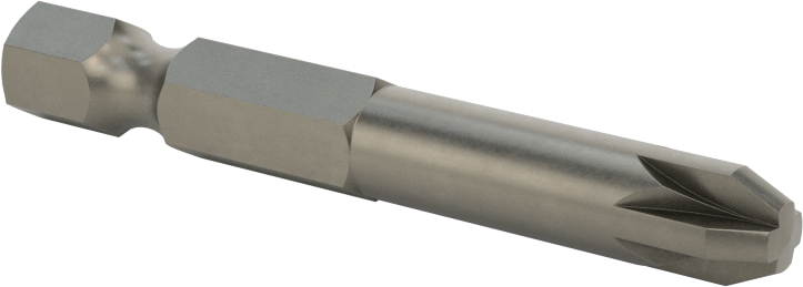 Posidriv ® Uç, Elektrikli Aletler için 1/4" Altıgen Şaft, 3 Boyutu, 2" Toplam Uzunluk