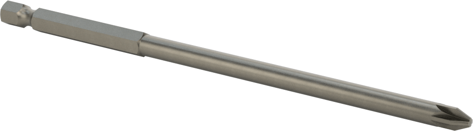 Posidriv ® Uç, Elektrikli Aletler için 1/4" Altıgen Şaft, Numara 2 Boyut, 6" Toplam Uzunluk