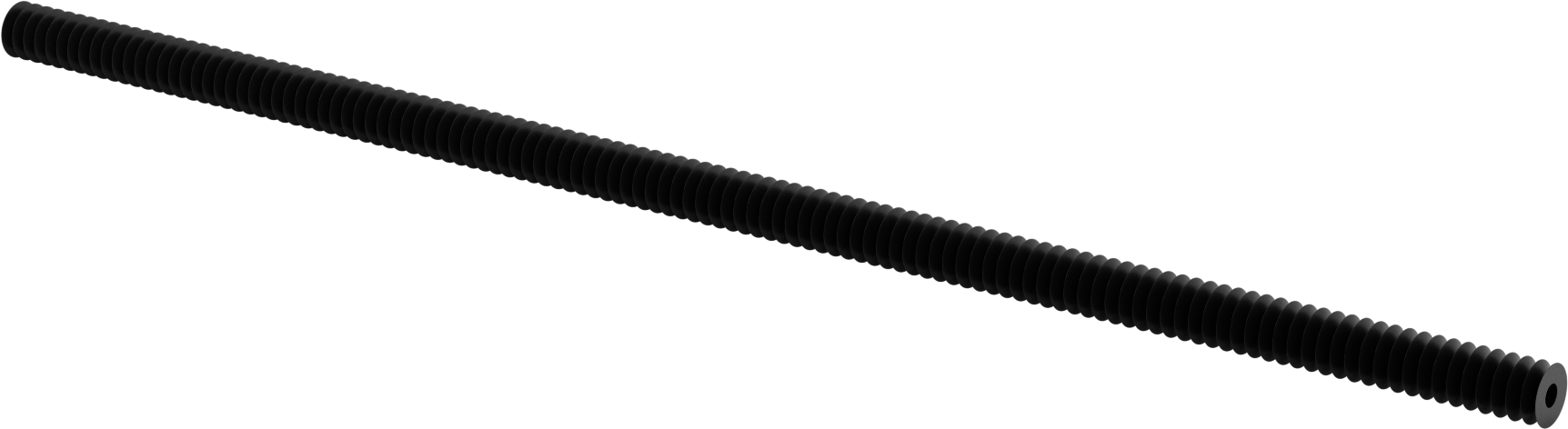 Nefes Alabilir Yuvarlak Körük, Flanşlı Uçlu, 1-1/2" ID, 10 Fit Uzatılmış Uzunluk