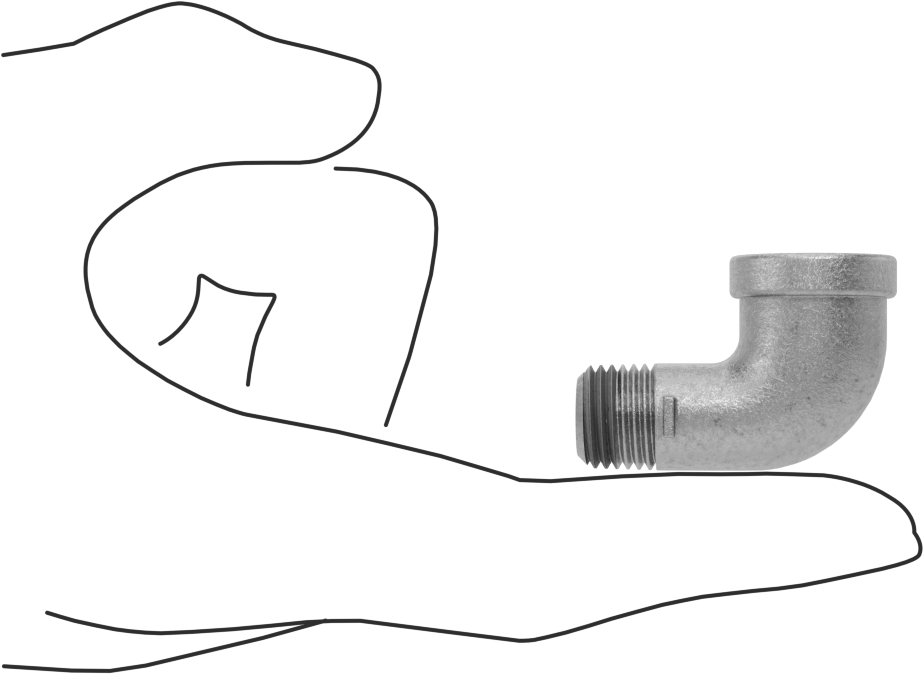 Düşük Basınçlı Galvanizli Demir 90 Derece Dirsek Adaptörü, Sızdırmazlık Maddeli, 1/4 NPT Dişi x Erkek