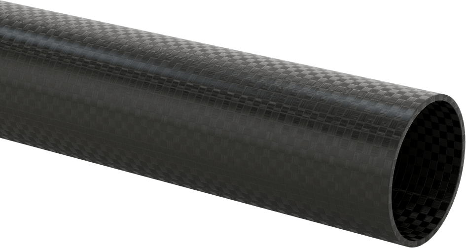 Yüksek Mukavemetli Hafif Karbon Fiber Boru, Tek Yönlü Dokuma, 0,055" Duvar Kalınlığı, 1.360" OD, 6' Uzunluk
