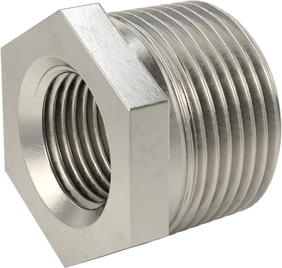 Premium Düşük Basınçlı 316 Paslanmaz Çelik Boru Bağlantı Parçası, Sertifikalı, Redüksiyon Adaptörü, 1 NPT Erkek x 1/2 NPT Dişi