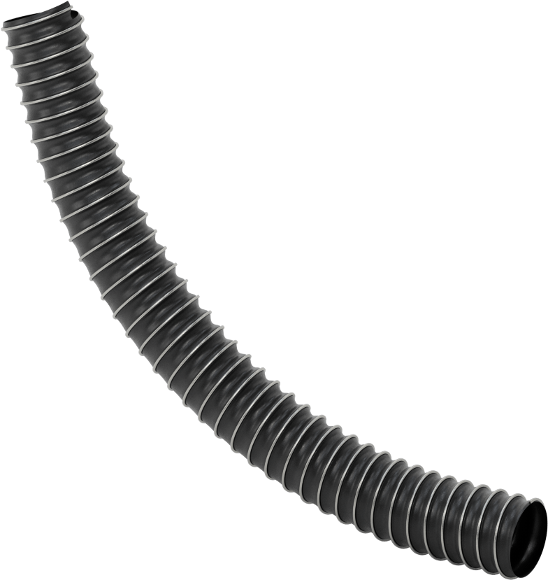 Aşınma Şeridi ile Aşınmaya Dayanıklı Kanal Hortumu, Ağaç Yongaları ve Plastik Peletler için, 10" ID, 10-5/8" OD