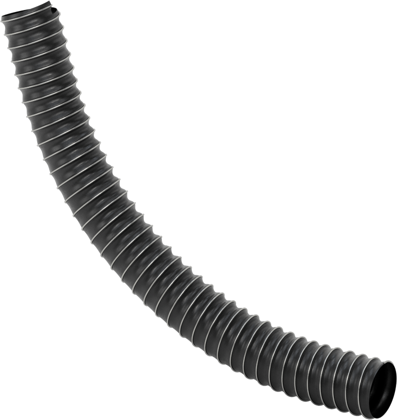 Aşınma Şeridi ile Aşınmaya Dayanıklı Kanal Hortumu, Ağaç Yongaları ve Plastik Peletler için, 14" ID, 14-5/8" OD
