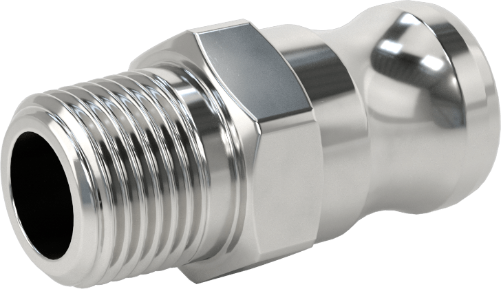 316 Paslanmaz Çelik Kam ve Yivli Hortum Bağlantısı, Kimyasallar ve Petrol için, Plug, 1/2 Boyutu x 1/2 NPT Erkek