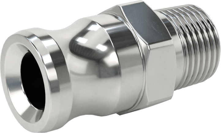 316 Paslanmaz Çelik Kam ve Yivli Hortum Bağlantısı, Kimyasallar ve Petrol için, Plug, 1/2 Boyutu x 1/2 NPT Erkek