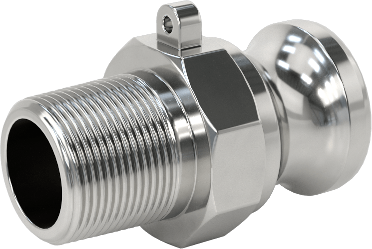 316 Paslanmaz Çelik Kam ve Yivli Hortum Bağlantısı, Kimyasallar ve Petrol için, Plug, 3/4 Boyut x 3/4 NPT Erkek
