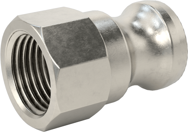 316 Paslanmaz Çelik Kam ve Yivli Hortum Bağlantısı, Kimyasallar ve Petrol için, Plug, 1/2 Boyut x 1/2 NPT Dişi