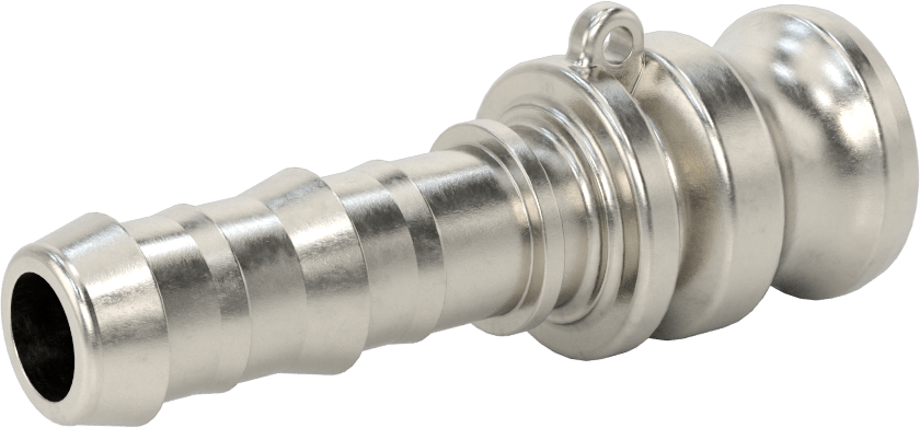 316 Paslanmaz Çelik Kam ve Yivli Hortum Bağlantısı, Düz Plug, 3/4 Kaplin Boyutu x 3/4" Hortum İç Çapı için