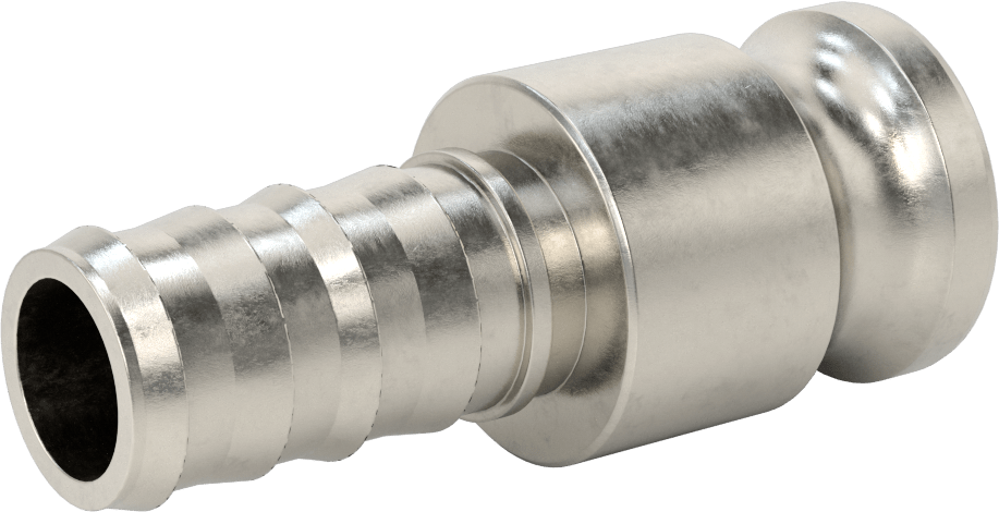 316 Paslanmaz Çelik Kam ve Yivli Hortum Bağlantısı, Düz Plug, 1-1/4 Kaplin Boyutu x 1-1/4" Hortum İç Çapı için