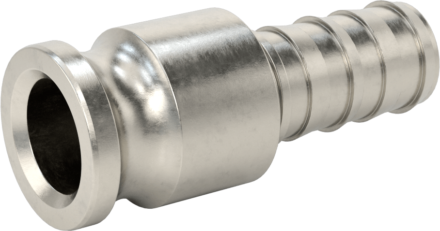 316 Paslanmaz Çelik Kam ve Yivli Hortum Bağlantısı, Düz Plug, 1-1/4 Kaplin Boyutu x 1-1/4" Hortum İç Çapı için