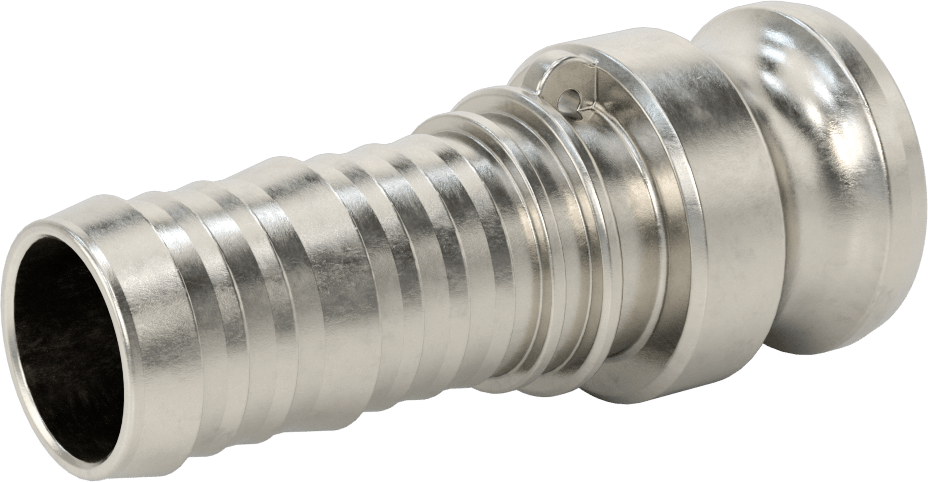 316 Paslanmaz Çelik Kam ve Yivli Hortum Bağlantısı, Düz Plug, 1-1/2 Kaplin Boyutu x 1-1/2" Hortum İç Çapı