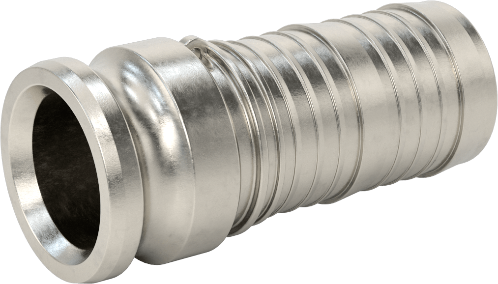 316 Paslanmaz Çelik Kam ve Yivli Hortum Bağlantısı, Düz Plug, 2-1/2 Bağlantı Boyutu x 2-1/2" Hortum İç Çapı