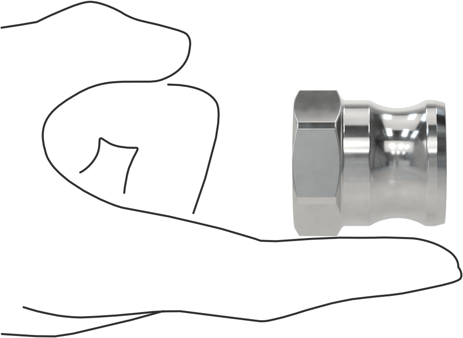 316 Paslanmaz Çelik Kam ve Yivli Hortum Bağlantısı, Kimyasallar ve Petrol için, Plug, 3/4 Boyut x 1/2 NPT Dişi