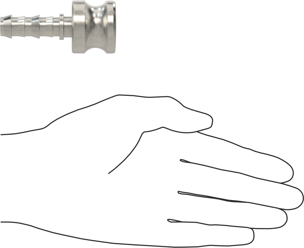 316 Paslanmaz Çelik Kam ve Yivli Hortum Bağlantısı, Düz Plug, 3/4 Kaplin Boyutu x 1/2" Hortum İç Çapı için