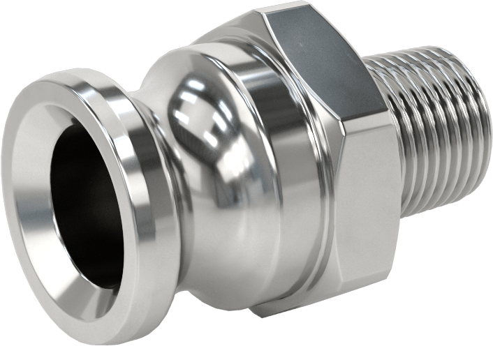 316 Paslanmaz Çelik Kam ve Yivli Hortum Bağlantısı, Kimyasallar ve Petrol için, Plug, 3/4 Boyut x 1/2 NPT Erkek