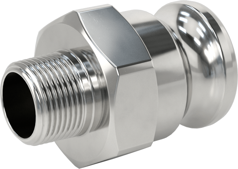 316 Paslanmaz Çelik Kam ve Yivli Hortum Bağlantısı, Kimyasallar ve Petrol için, Plug, 1-1/2 Boyut x 1 NPT Erkek