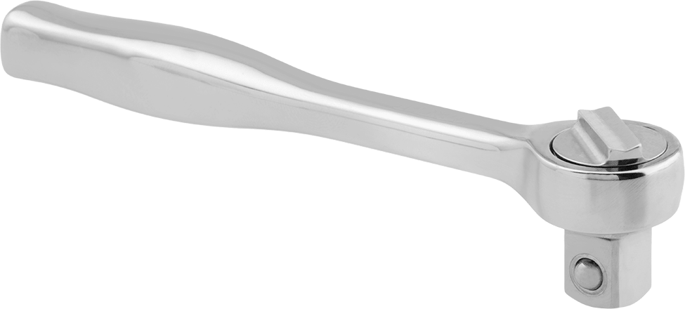 Cırcır Anahtarı, 3/8" Kare Tahrik, 4-3/4" Toplam Uzunluk, Krom Kaplı Çelik