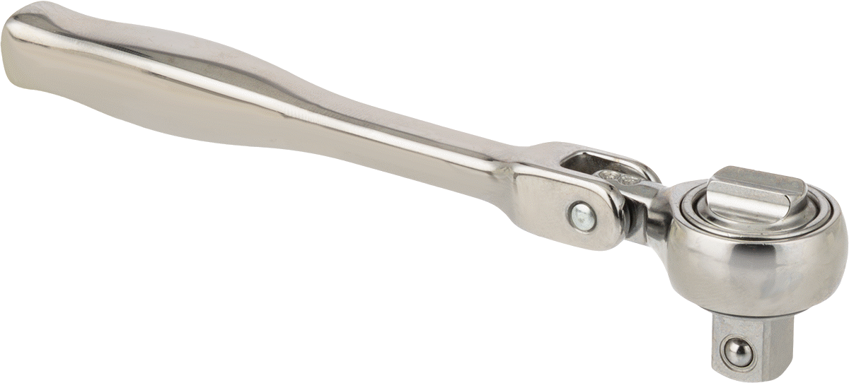 Cırcır Anahtarı, Esnek Baş, 3/8" Kare Tahrik, 5-1/2" Toplam Uzunluk