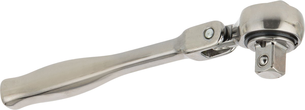Cırcır Anahtarı, Esnek Baş, 3/8" Kare Tahrik, 5-1/2" Toplam Uzunluk