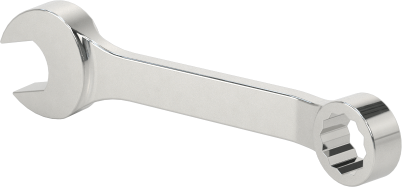 12 Uçlu Açıklık Kombinasyon Anahtarı, Stubby, 7/16" Boyut, 3-15/16" Toplam Uzunluk
