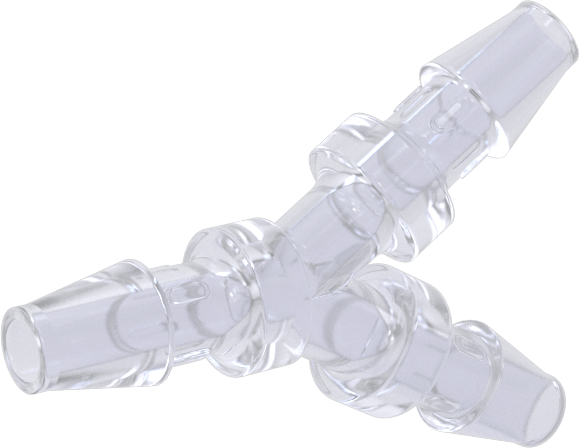 Dikenli Plastik Boru Bağlantı Parçası, Yüksek Sıcaklık, Y-Bağlantı Elemanı, 3/32" Boru İç Çapı için