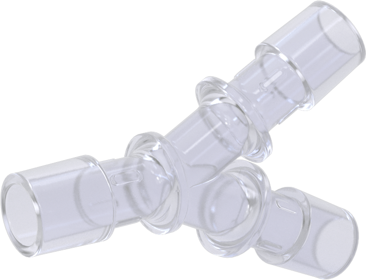Dikenli Plastik Boru Bağlantı Parçası, Yüksek Sıcaklık, Y-Bağlantı Elemanı, 1/2" Boru İç Çapı için