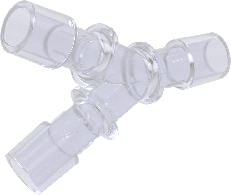 Dikenli Plastik Boru Bağlantı Parçası, Yüksek Sıcaklık, Y-Bağlantı Elemanı, 1/2" Boru İç Çapı için