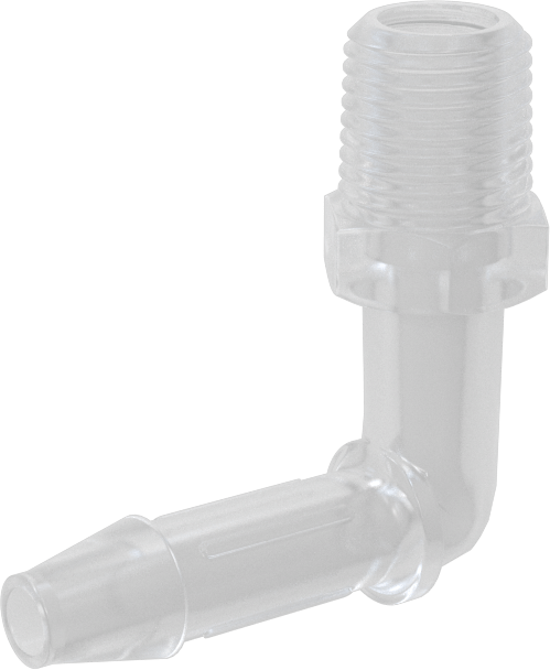 Dikenli Plastik Boru Bağlantı Parçası, Yüksek Sıcaklık, Dirsek, 1/4" Boru İç Çapı x 1/8 NPT Erkek için