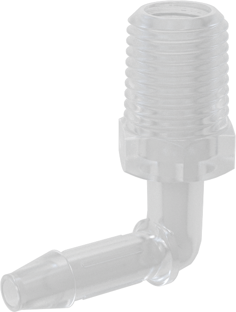 Dikenli Plastik Boru Bağlantı Parçası, Yüksek Sıcaklık, Dirsek, 1/4" Boru İç Çapı x 1/4 NPT Erkek için