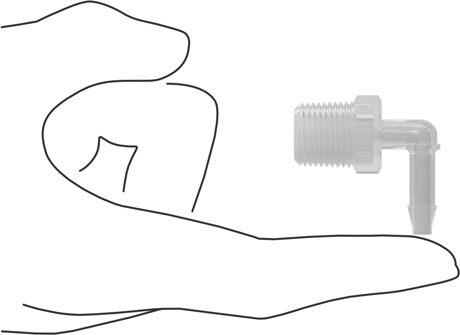 Dikenli Plastik Boru Bağlantı Parçası, Yüksek Sıcaklık, Dirsek, 1/4" Boru İç Çapı x 3/8 NPT Erkek