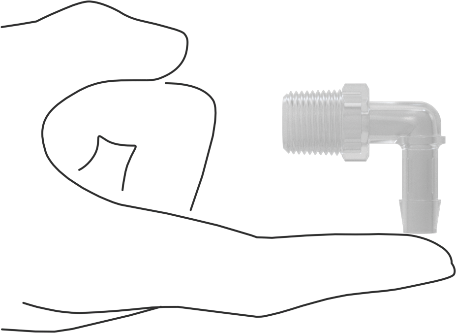 Dikenli Plastik Boru Bağlantı Parçası, Yüksek Sıcaklık, Dirsek, 3/8" Boru İç Çapı x 3/8 NPT Erkek için