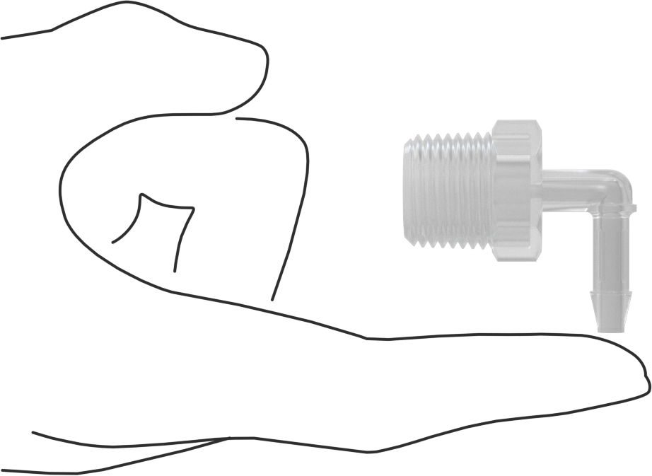 Dikenli Plastik Boru Bağlantı Parçası, Yüksek Sıcaklık, Dirsek, 1/4" Boru İç Çapı x 1/2 NPT Erkek için