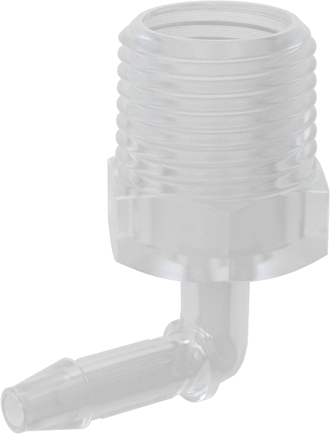 Dikenli Plastik Boru Bağlantı Parçası, Yüksek Sıcaklık, Dirsek, 1/4" Boru İç Çapı x 1/2 NPT Erkek için