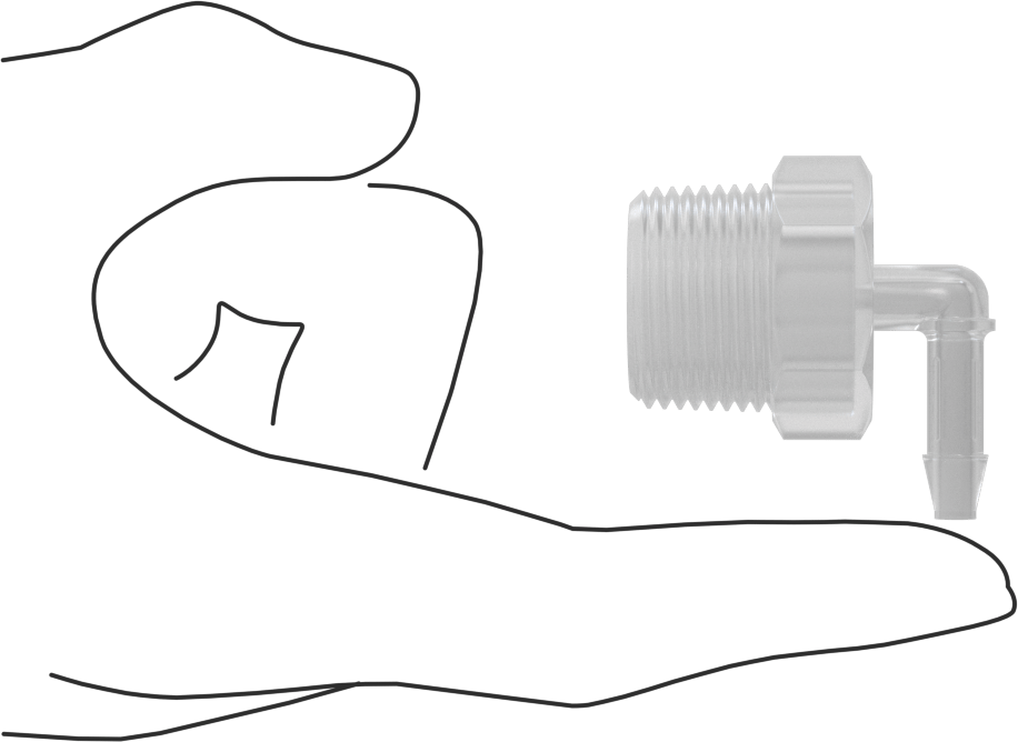 Dikenli Plastik Boru Bağlantı Parçası, Yüksek Sıcaklık, Dirsek, 1/4" Boru İç Çapı x 3/4 NPT Erkek için