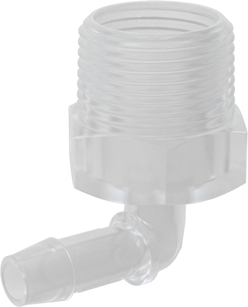 Dikenli Plastik Boru Bağlantı Parçası, Yüksek Sıcaklık, Dirsek, 3/8" Boru İç Çapı x 3/4 NPT Erkek için