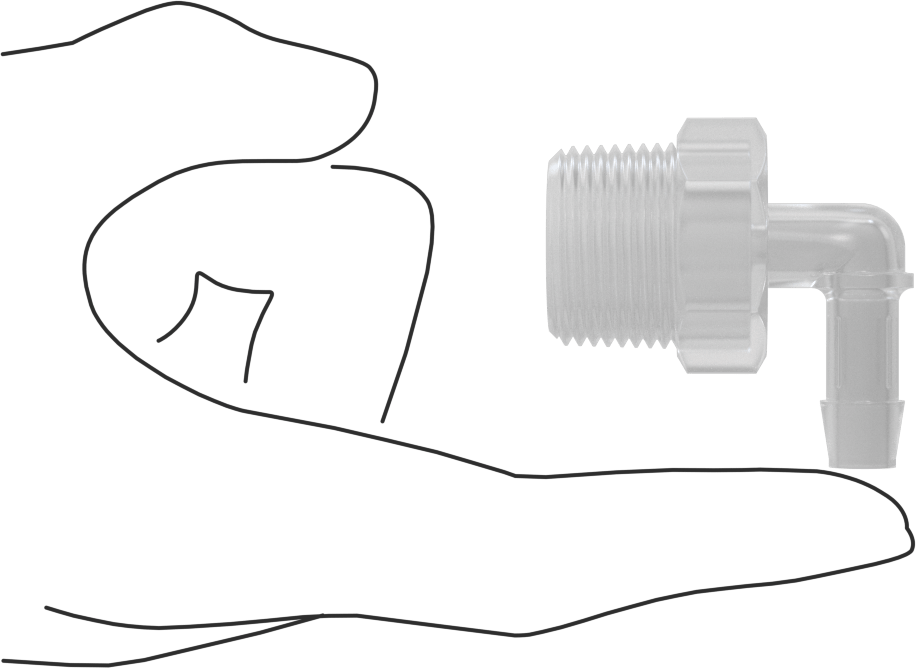 Dikenli Plastik Boru Bağlantı Parçası, Yüksek Sıcaklık, Dirsek, 3/8" Boru İç Çapı x 3/4 NPT Erkek için