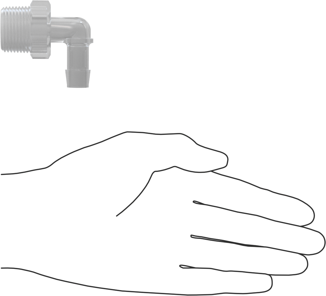 Dikenli Plastik Boru Bağlantı Parçası, Yüksek Sıcaklık, Dirsek, 1/2" Boru İç Çapı x 3/4 NPT Erkek