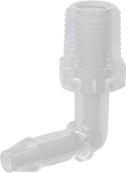 Dikenli Plastik Boru Bağlantı Parçası, Yüksek Sıcaklık, Dirsek, 3/16" Boru İç Çapı x 1/8 NPT Erkek için