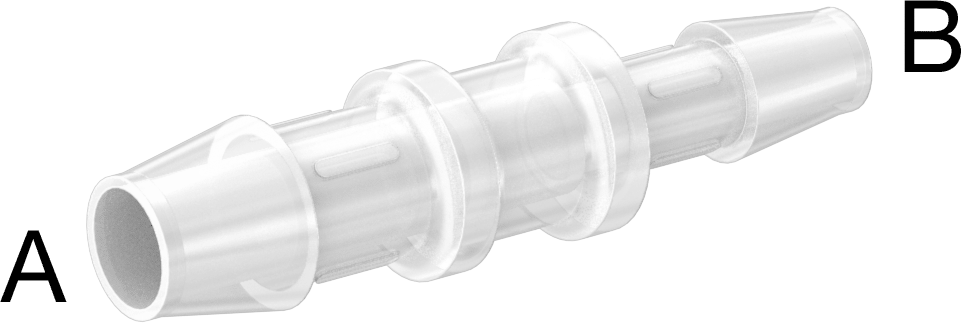 Dikenli Plastik Boru Bağlantı Parçası, Yüksek Sıcaklık, Düz Redüktör, 1/2“ x 3/8” Boru İç Çapı için