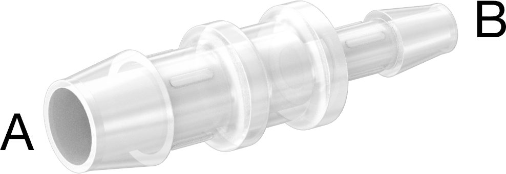 Dikenli Plastik Boru Bağlantı Parçası, Yüksek Sıcaklık, Düz Redüktör, 5/8“ x 3/8” Boru İç Çapı için