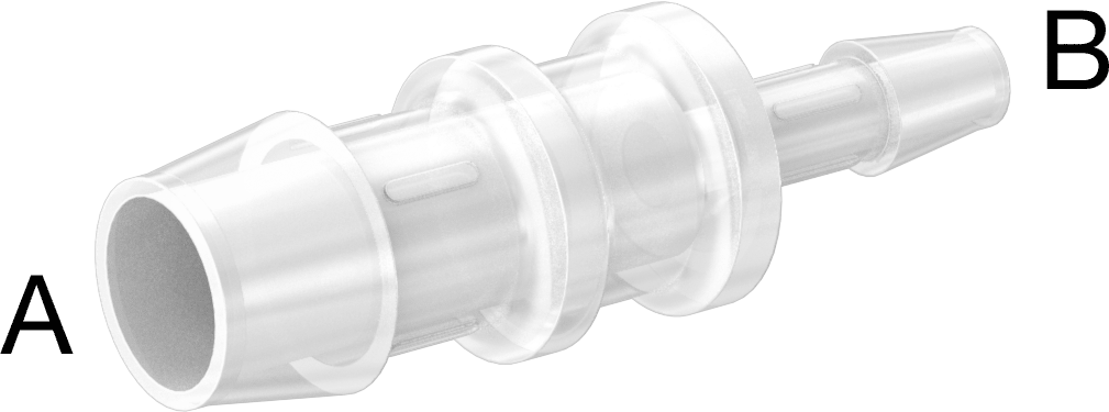 Dikenli Plastik Boru Bağlantı Parçası, Yüksek Sıcaklık, Düz Redüktör, 3/4“ x 3/8” Boru İç Çapı için