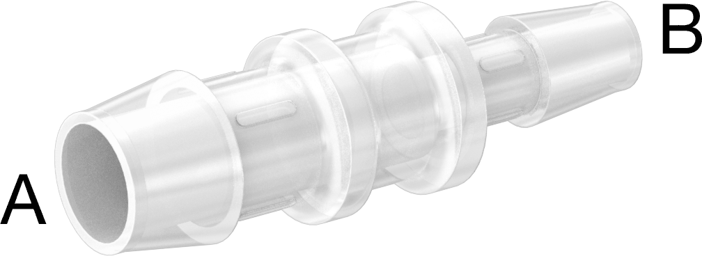 Dikenli Plastik Boru Bağlantı Parçası, Yüksek Sıcaklık, Düz Redüktör, 3/4“ x 1/2” Boru İç Çapı için