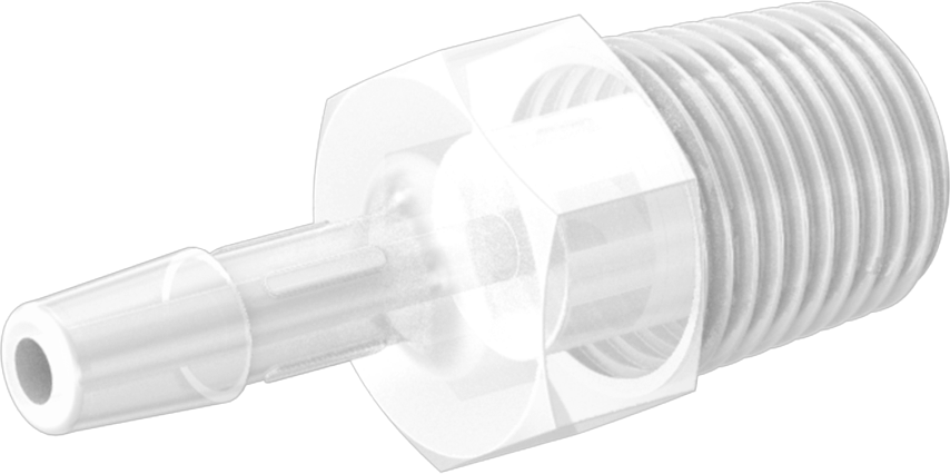 Dikenli Plastik Boru Bağlantı Parçası, Yüksek Sıcaklık, Adaptör, 1/8" Boru İç Çapı x 1/8 NPT Erkek için