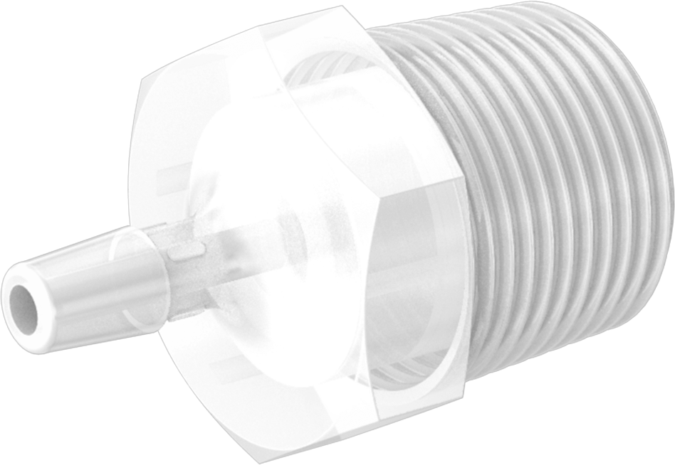 Dikenli Plastik Boru Bağlantı Parçası, Yüksek Sıcaklık, Adaptör, 1/4" Boru İç Çapı x 3/4 NPT Erkek için