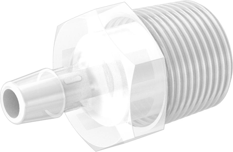 Dikenli Plastik Boru Bağlantı Parçası, Yüksek Sıcaklık, Adaptör, 3/8" Boru İç Çapı x 3/4 NPT Erkek için