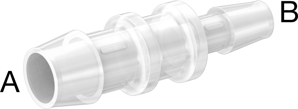 Dikenli Plastik Boru Bağlantı Parçası, Yüksek Saflık, 3/4“ x 1/2” Boru İç Çapı için Redüktör