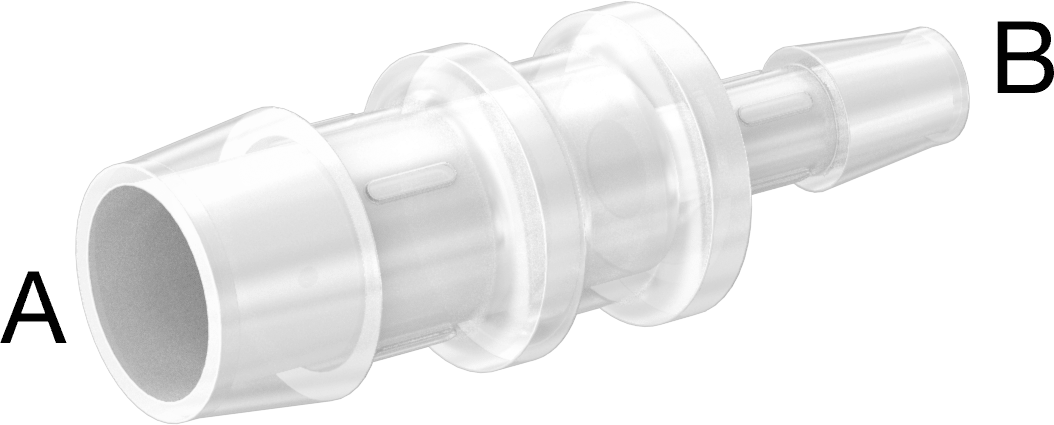 Dikenli Plastik Boru Bağlantı Parçası, Yüksek Saflık, 1“ x 1/2” Boru İç Çapı için Redüktör