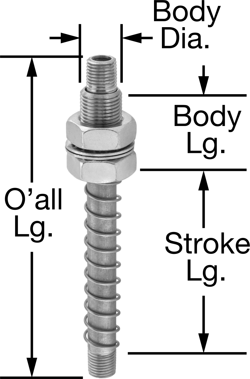 Vakum vantuzu dengeleyici, 3-1/8" Strok Uzunluğu, 1/4 NPT Erkek