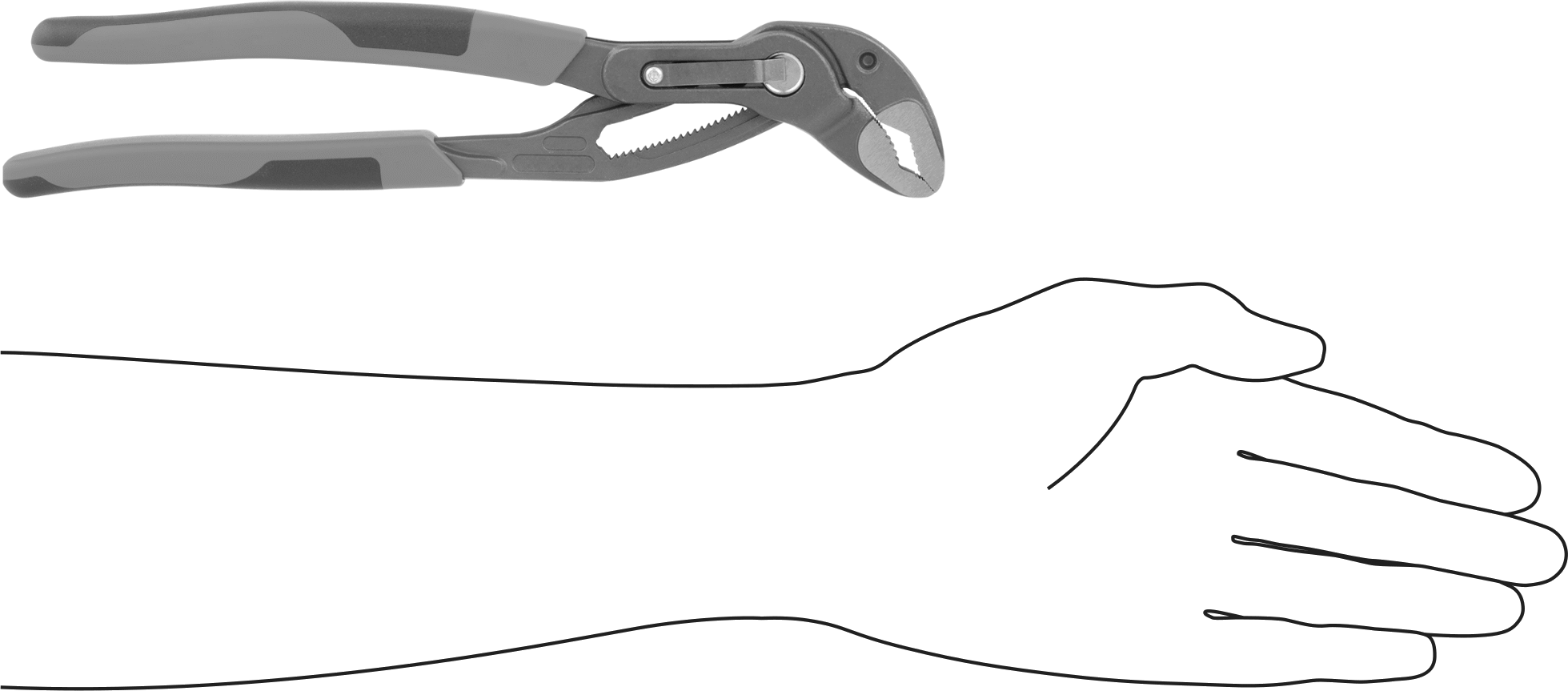 Hassas Uyumlu Ayarlanabilir Pense, Kolay Ayar, Ultra Grip, 2" Maksimum Kapasiteli V-Çene
